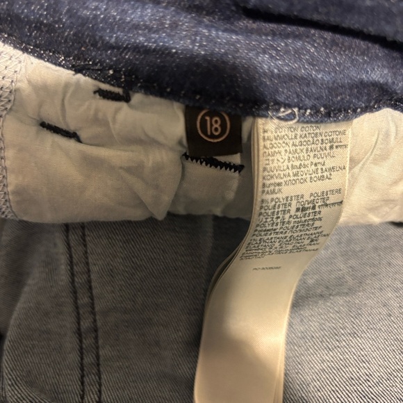 Jen 7 By 7 For All Mankind Kick Crop Dark Denim Jean Size 18 Stretch Casual Fall - Picture 8 of 9